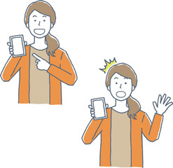 スマートフォンを持った女性