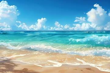 Obraz premium Beach Summer Background created with Generative AI