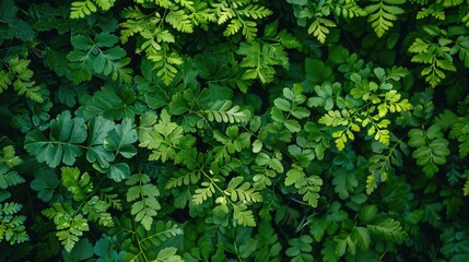 Background of vibrant green foliage