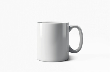 White coffee mug mockup on white background | Isolated on Transparent & White Background | PNG File with Transparency