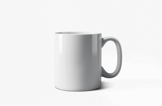 White coffee mug mockup on white background | Isolated on Transparent & White Background | PNG File with Transparency