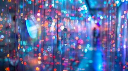 Fototapeta premium One installation piece uses mirrors to create the illusion of infinite gluon interactions highlighting the universal nature of the strong force.