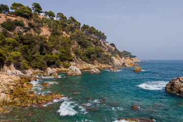 Obraz premium View of the sea coast in Lloret de Mar, Costa Brava, Catalonia, Spain.