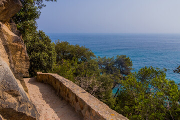 Obraz premium View of the sea coast in Lloret de Mar, Costa Brava, Catalonia, Spain.