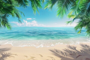 Obraz premium Beach Summer Background created with Generative AI