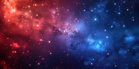 Obraz premium Fourth Of July Red White And Blue Starry Sky Background. Generative AI