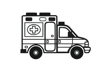 Fototapeta premium Black ambulance icon isolated on white background. Beautiful Ambulance icon.