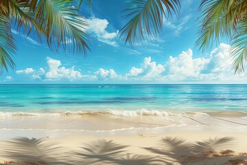 Obraz premium Beach Summer Background created with Generative AI