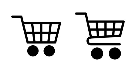 Shopping icon vector isolated on white background. Shopping cart icon. Basket icon. Trolley