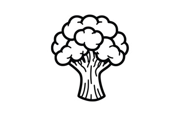 Broccoli black icon, isolated on white background. Vector illustration.