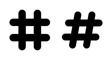 Obraz premium Hashtag icon vector isolated on white background. hashtag vector icon