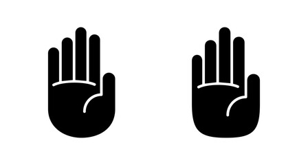 Hand icon vector isolated on white background. Hand gesture. hand stop