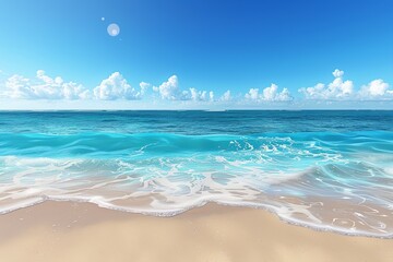 Beach Summer Background created with Generative AI