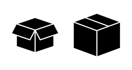 Box icon vector isolated on white background. Cardboard box, packaging open. Box vector icon