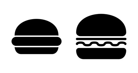 Hamburger icon vector isolated on white background. Burger and hamburger icon. Fast food vector icon