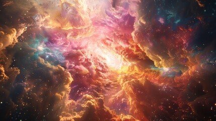 Fototapeta premium In a grand finale particles of all shapes and sizes come together in a spectacular display of unity.
