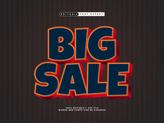 big sale editable text effect in sale and discount text style