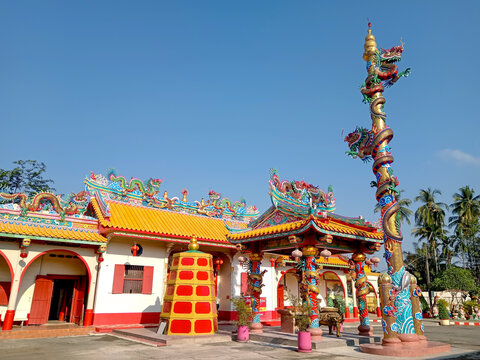 Trang, Thailand - January 22, 2024: Tha Kong Yea Shrine is a Chinese style temple located in Trang, Thailand. The shrine houses the Tham Kong Yia deit
Tha Kong Yea Shrine Chinese Temple Trang Thailand
