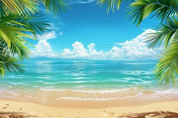 Obraz premium Beach Summer Background created with Generative AI