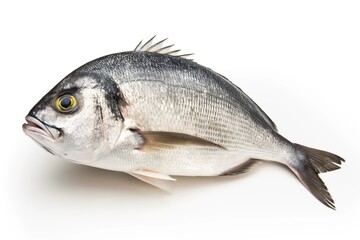 Obraz premium Fresh raw dorado fish isolated on white background