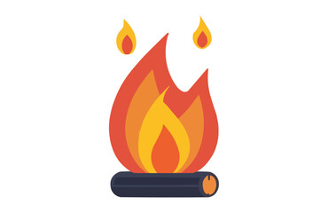 Campfire color icon vector, isolated on white background. Beautiful campfire icon.