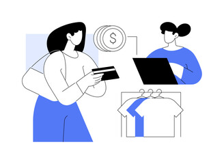 Paying by credit card isolated cartoon vector illustrations.