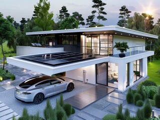 Solar-powered regenerative electrical energy storage for charging electric cars, electrical appliances and private households - ai