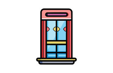 Colorful elevator icon isolated on white background.