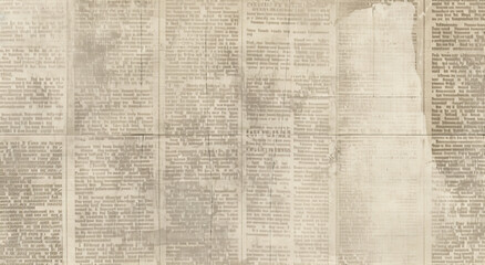 Obraz premium Grunge old yellow newspaper texture background wallpaper. Backdrop, weathered, worn out, abstract, tattered, artistic collage, paper, detailed composition