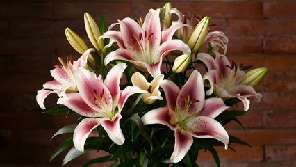 Obraz premium Show a bouquet of assorted lilies. 