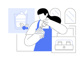 Frozen yogurt isolated cartoon vector illustrations.