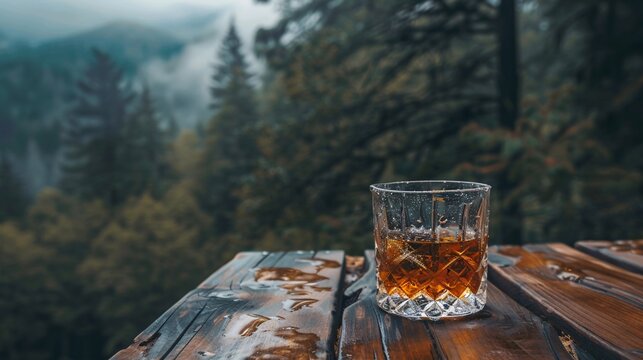 A Glass of Whiskey in the Woods.
