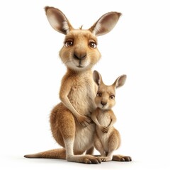 Obraz premium Kangaroo. 3d vector illustration of cute animal. Baby nursery art.