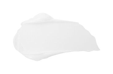 Sample of face cream isolated on white, top view