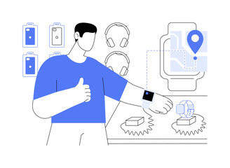 Sport electronics department isolated cartoon vector illustrations.