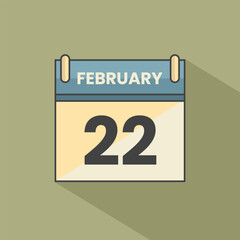 Calendar date month icon flat february vector