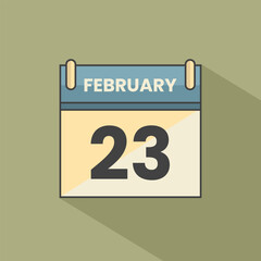Calendar date month icon flat february vector