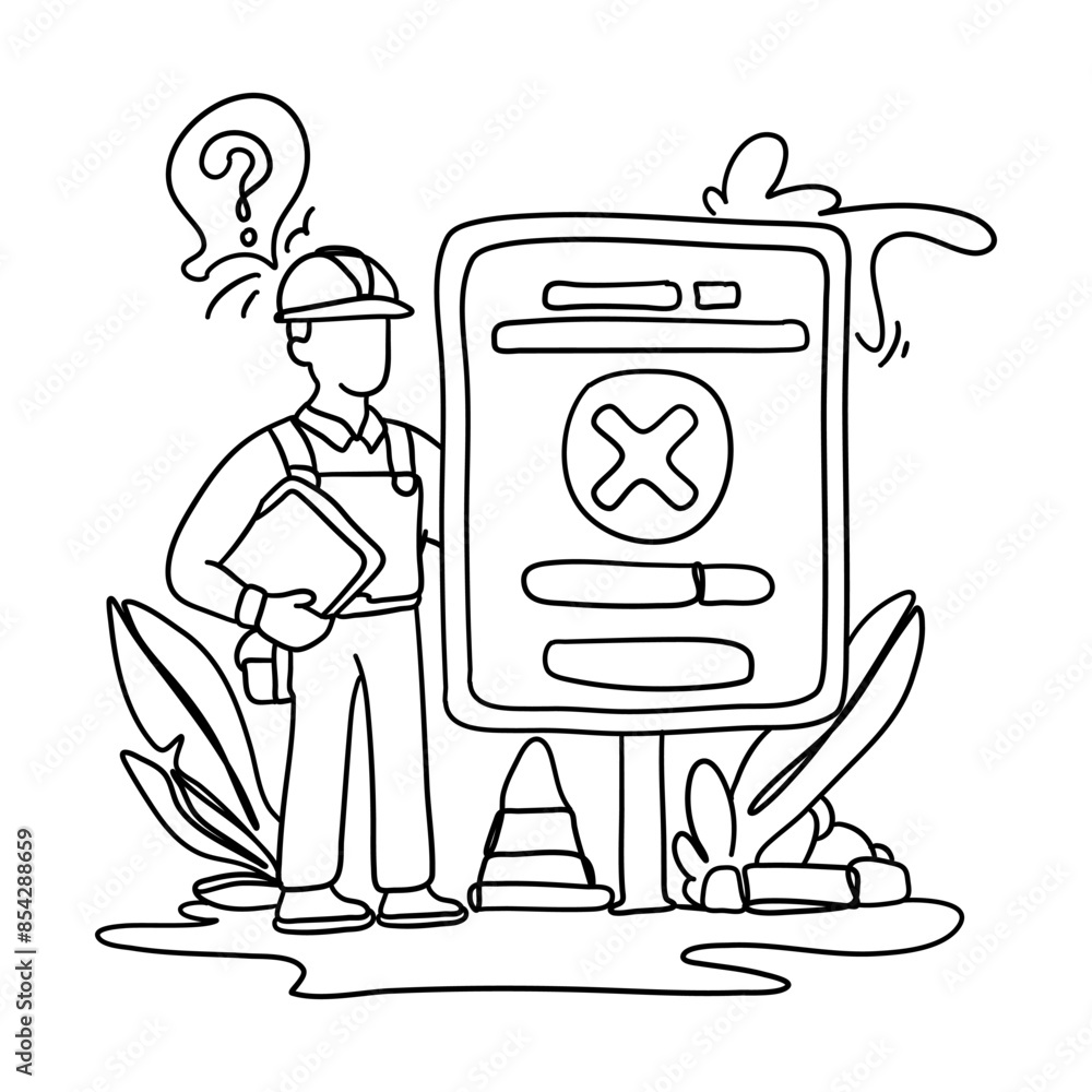 Poster enhance your website or app with this eye catching flat illustration of an error warning sign. this 