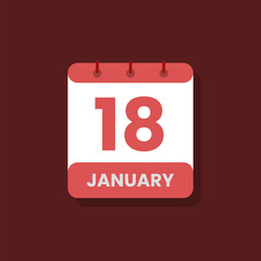 Calendar date month icon flat january vector