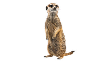 Cute Meerkat looking away isolated on transparent background