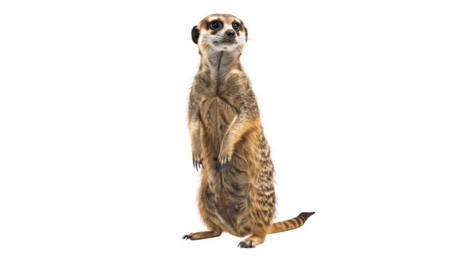 Cute Meerkat looking away isolated on transparent background