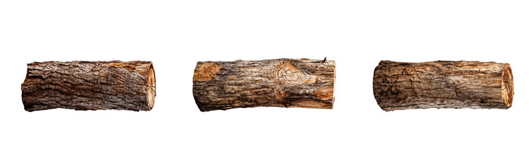Wood logs firewood isolated on transparent background