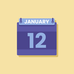 Calendar date month icon flat january vector