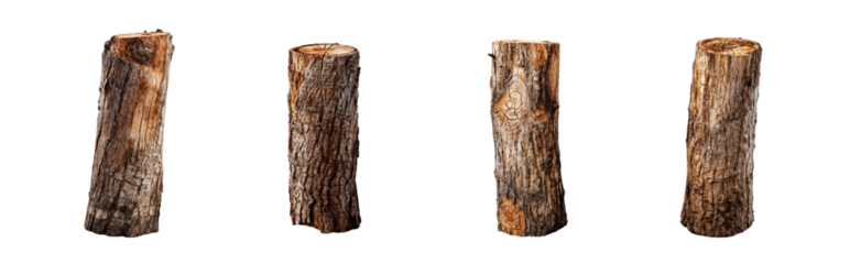 Wood logs firewood isolated on transparent background