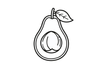 Black avocado icon isolated on white background. Beautiful Avocado icon.