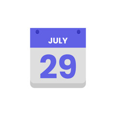 Calendar date month icon flat july vector