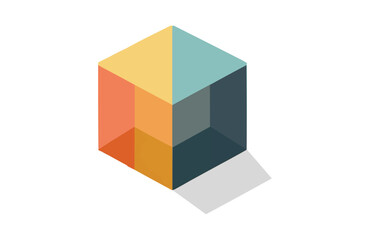 Obraz premium Colorful Cube icon isolated on white background.