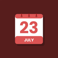 Calendar date month icon flat july vector