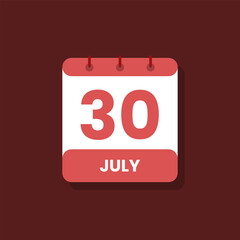 Calendar date month icon flat july vector