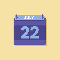 Calendar date month icon flat july vector